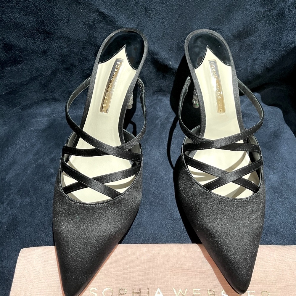 Sophia Webster Coco black satin mules - Picture 3 of 10